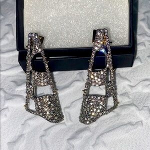 Alexis Bittar Stunning Silver Crystal Earrings